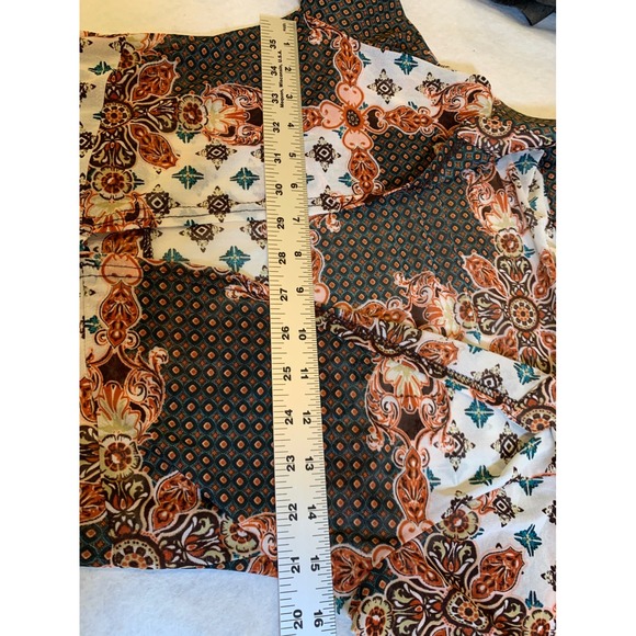 Amber Womens Patchwork Midi cardigan Dress S Brown Boho 70s Vibe Tie Front retro - Picture 6 of 7